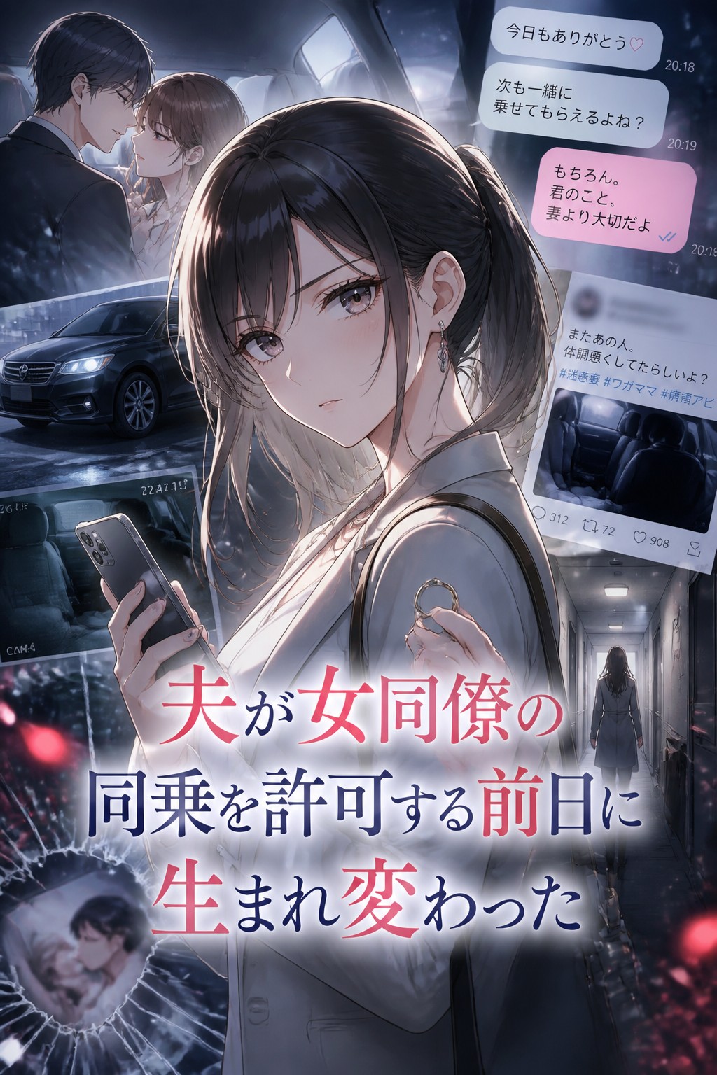夫が女同僚の同乗を許可する前日に生まれ変わった