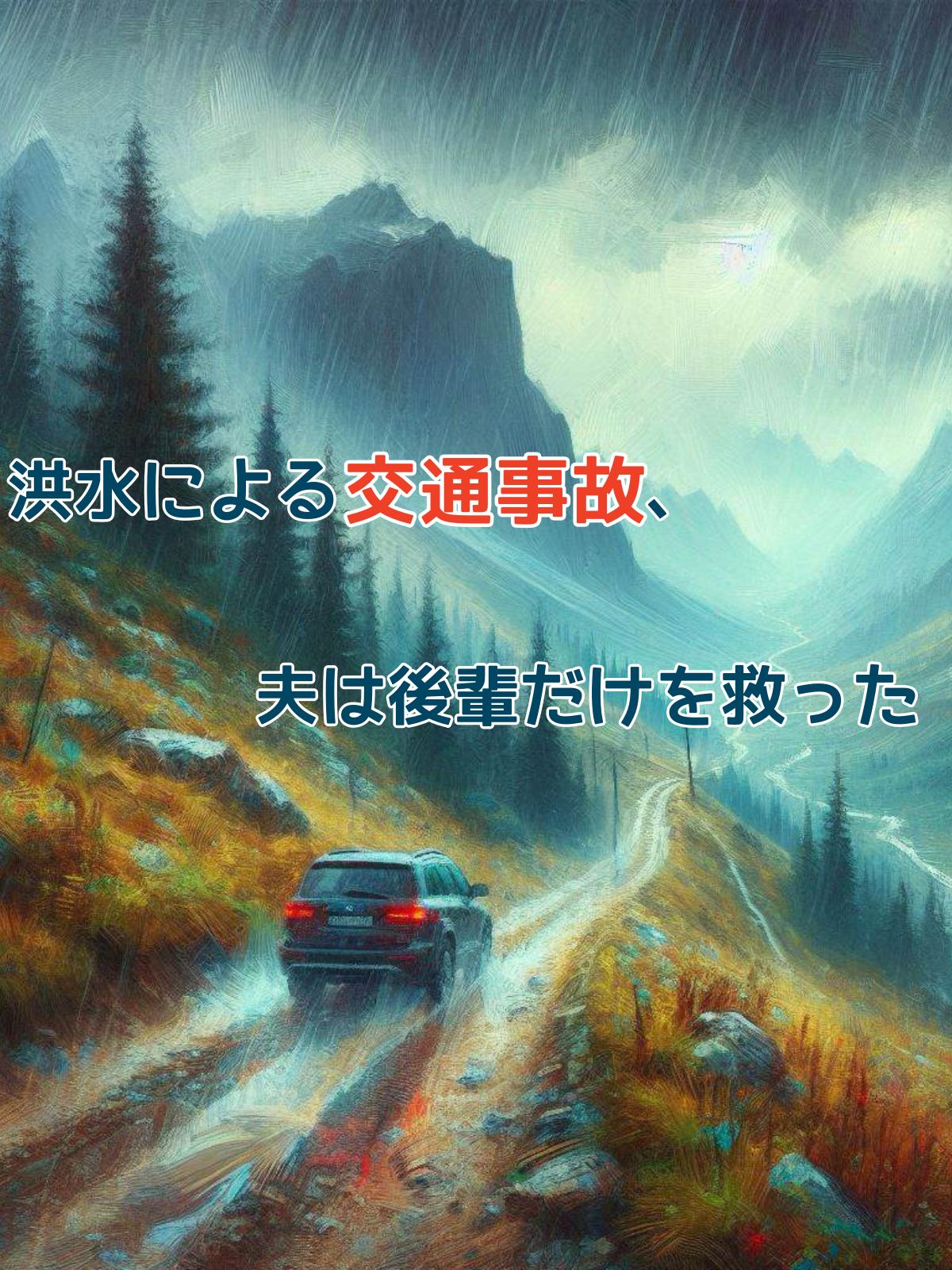 洪水による交通事故、夫は後輩だけを救った
