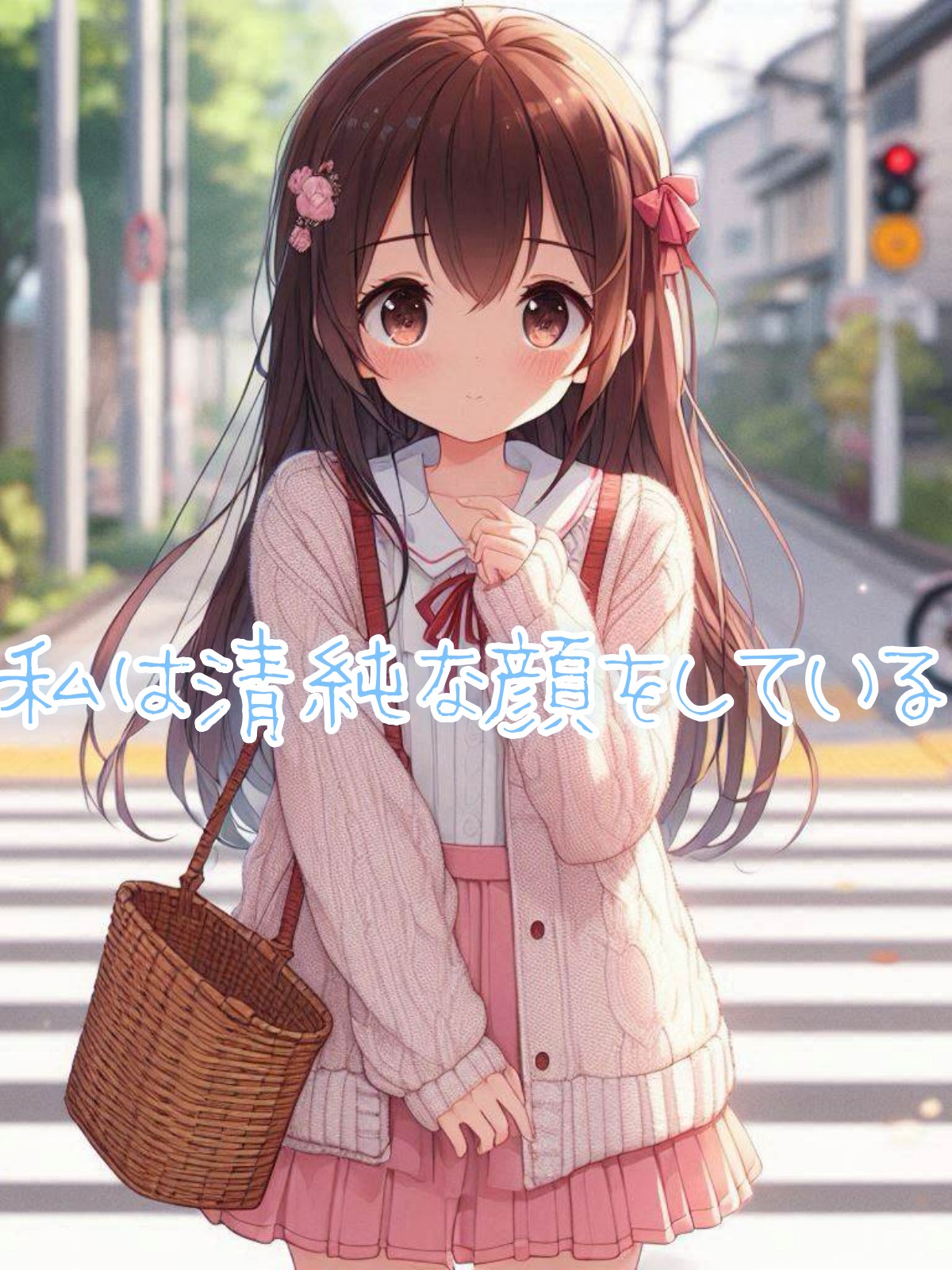 私は清純な顔をしている