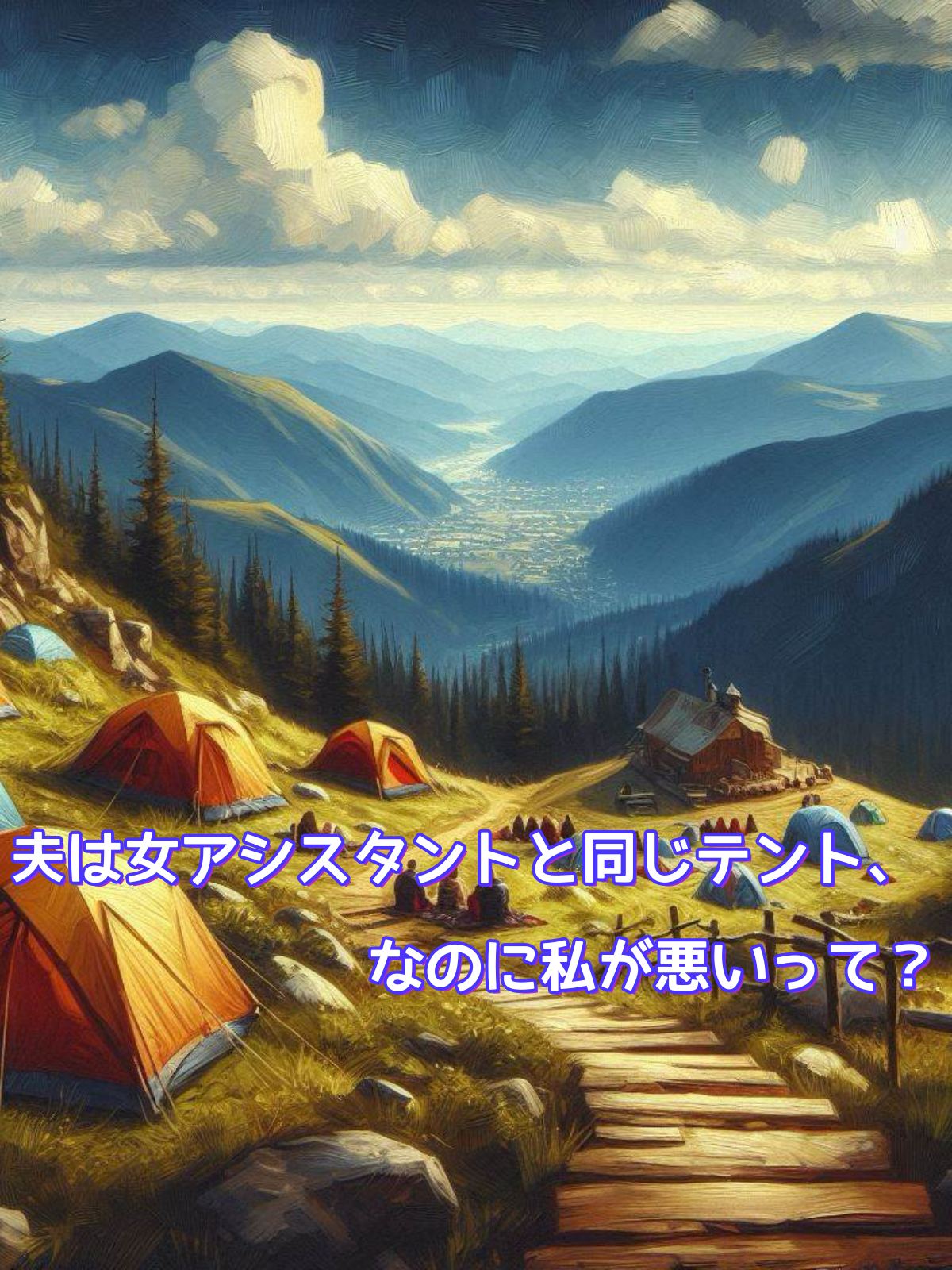 夫は女アシスタントと同じテント、なのに私が悪いって？