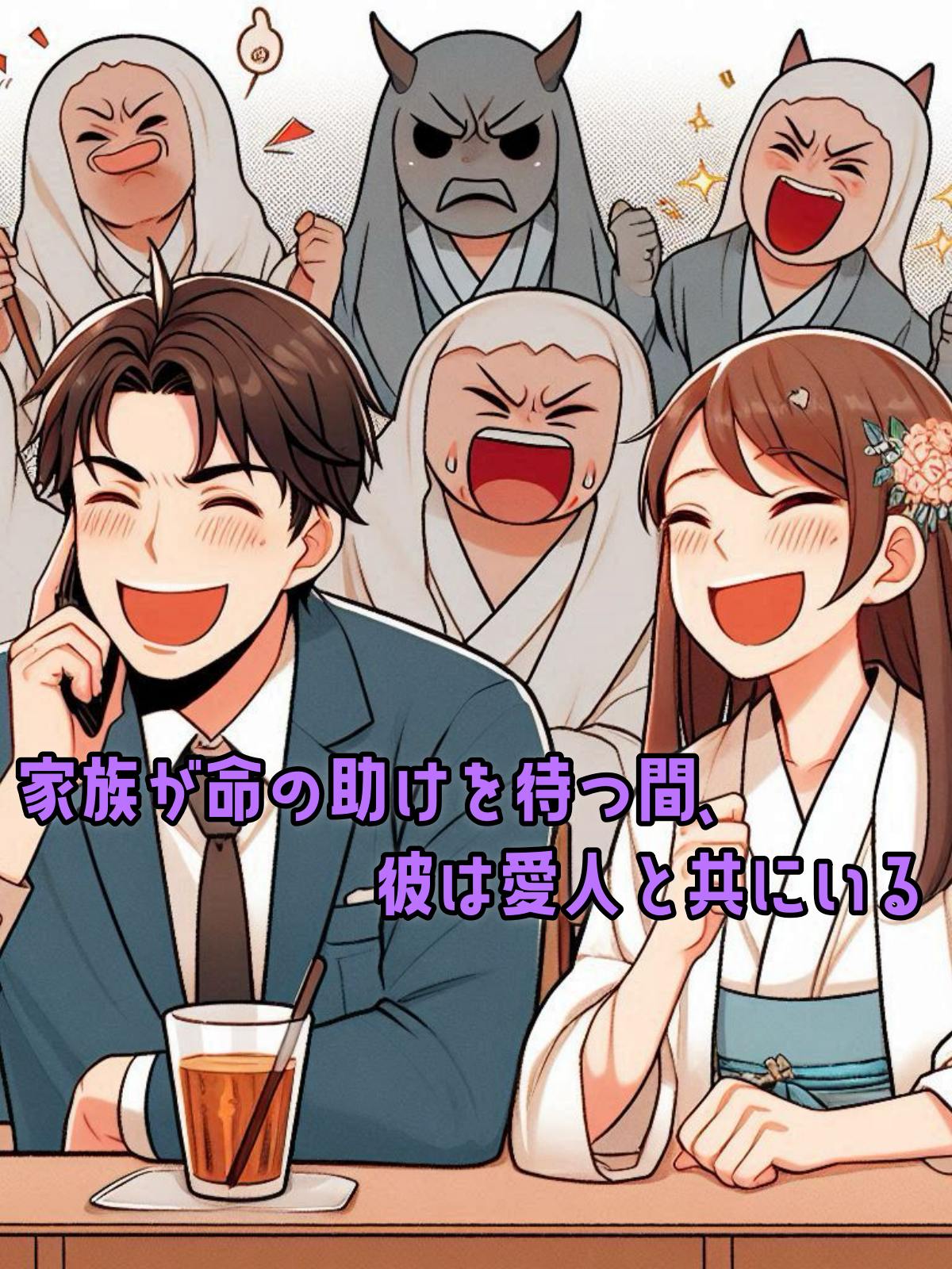 家族が命の助けを待つ間、彼は愛人と共にいる