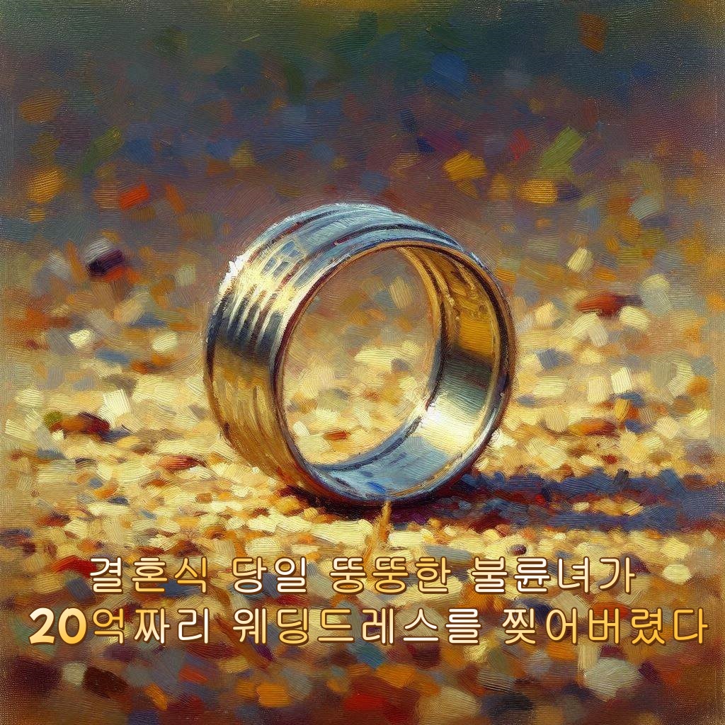결혼식 당일 뚱뚱한 불륜녀가 20억짜리 웨딩드레스를 찢어버렸다