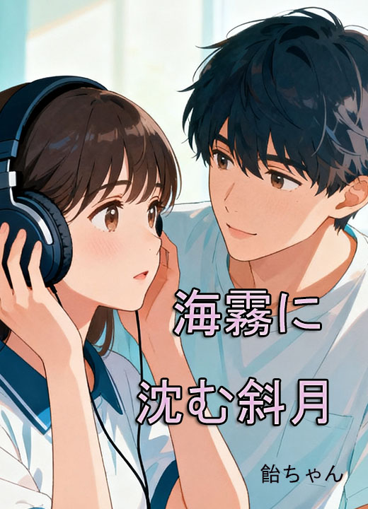 海霧に沈む斜月