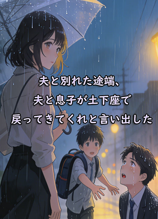 夫と別れた途端、夫と息子が土下座で戻ってきてくれと言い出した