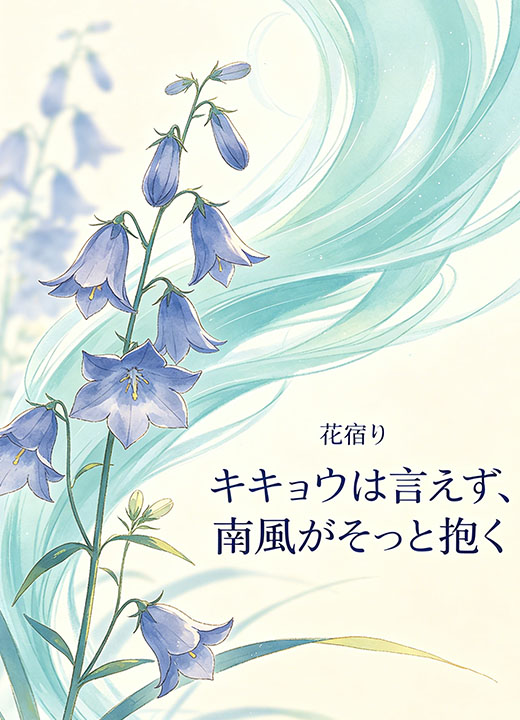 キキョウは言えず、南風がそっと抱く
