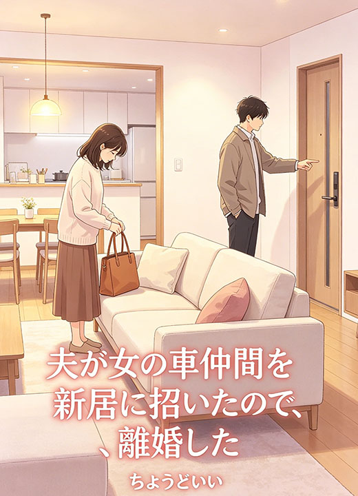 夫が女の車仲間を新居に招いたので、離婚した