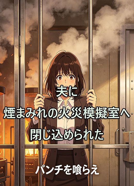 夫に煙まみれの火災模擬室へ閉じ込められた